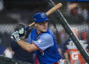 Matt Shaw, shown here in the 2024 All-Star Futures Game, is expected to be the Cubs' third baseman of the future. (Matt Dirksen/Chicago Cubs/Getty Images)