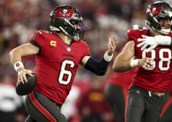 Baker Mayfield led the Buccaneers to another NFC South championship in his second season as the team's starter. (Photo by Kevin Sabitus/Getty Images)