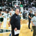 EAST LANSING, MI - FEBRUARY 8: Michigan State Spartans head coach Tom Izzo stands with tears in his eyes after tying former Indiana Hoosiers Bob Knight for the most Big Ten victories after a college basketball game between the Michigan State Spartans and Oregon Ducks on February 8, 2025 at the Breslin Center in East Lansing, MI. (Photo by Adam Ruff/Icon Sportswire via Getty Images)