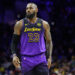 PHILADELPHIA, PENNSYLVANIA - JANUARY 28: LeBron James #23 of the Los Angeles Lakers looks on during a game against the Philadelphia 76ers at the Wells Fargo Center on January 28, 2025 in Philadelphia, Pennsylvania. NOTE TO USER: User expressly acknowledges and agrees that, by downloading and or using this photograph, User is consenting to the terms and conditions of the Getty Images License Agreement. (Photo by Emilee Chinn/Getty Images)