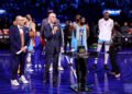 SAN FRANCISCO, CALIFORNIA - FEBRUARY 16: NBA Commissioner Adam Silver speaks during the 74th NBA All-Star Game at Chase Center on February 16, 2025 in San Francisco, California. NOTE TO USER: User expressly acknowledges and agrees that, by downloading and or using this photograph, User is consenting to the terms and conditions of the Getty Images License Agreement. (Photo by Ezra Shaw/Getty Images)