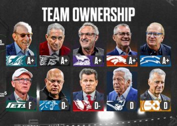 The Dolphins and Vikings scored high in team ownership grades yet again. Things weren't so good for the Patriots, Steelers, Cardinals, Panthers and Jets. (Taylar Sievert/Yahoo Sports)