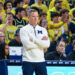 ANN ARBOR, MICHIGAN - FEBRUARY 11: Head Basketball Coach Dusty May of the Michigan Wolverines watches a play from the sideline during the first half of a college basketball game against the Purdue Boilermakers at Crisler Arena on February 11, 2025 in Ann Arbor, Michigan. (Photo by Aaron J. Thornton/Getty Images)