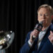 Roger Goodell teased an international Super Bowl as a long-term goal of the NFL on Monday. (Michael Owens/Getty Images)