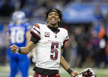 Jayden Daniels of the Washington Commanders was named the NFL's Offensive Rookie of the Year. (Photo by Michael Owens/Getty Images)