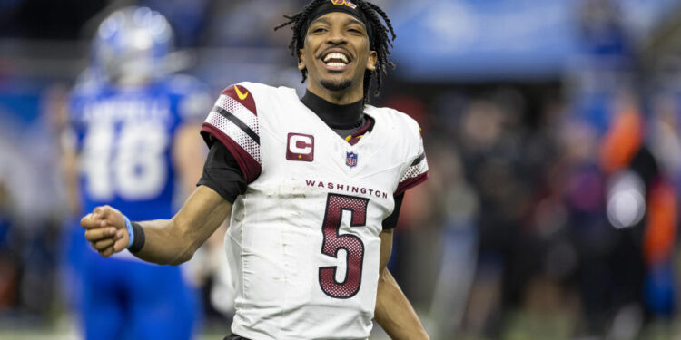 Jayden Daniels of the Washington Commanders was named the NFL's Offensive Rookie of the Year. (Photo by Michael Owens/Getty Images)