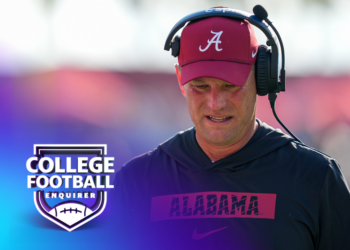 Alabama Crimson Tide head coach Kalen DeBoer looks down during the ReliaQuest Bowl on December 31, 2024. (Photo by Ricky Bowden/Icon Sportswire via Getty Images)