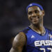 FILE - East All-Star LeBron James of the Cleveland Cavaliers smiles during the NBA All-Star basketball game Sunday, Feb. 14, 2010, at Cowboys Stadium in Arlington, Texas. (AP Photo/LM Otero, File)