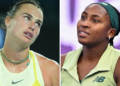 Aryna Sabalenka and Coco Gauff looking frustrated