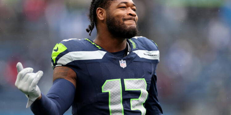 SEATTLE, WASHINGTON - NOVEMBER 24: Ernest Jones IV #13 of the Seattle Seahawks looks on against the Arizona Cardinals at Lumen Field on November 24, 2024 in Seattle, Washington. (Photo by Steph Chambers/Getty Images)