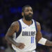 Dallas Mavericks' Kyrie Irving plays during an NBA basketball game, Tuesday, Feb. 4, 2025, in Philadelphia. (AP Photo/Matt Slocum)