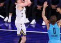 SAN FRANCISCO, CA - FEBRUARY 14: Team C shoots a three point basket during the game.