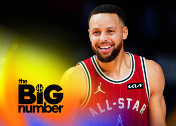 Stephen Curry #30 of the Western Conference smiles during the NBA All-Star Game, February 18, 2024. (Photo by Catalina Fragoso/NBAE via Getty Images)