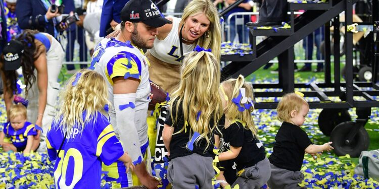 Los Angeles Rams' Matthew Stafford and family