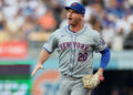 First baseman Pete Alonso will be staying in Queens. (Photo by Harry How/Getty Images)