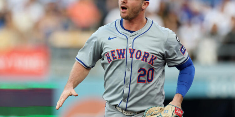 First baseman Pete Alonso will be staying in Queens. (Photo by Harry How/Getty Images)