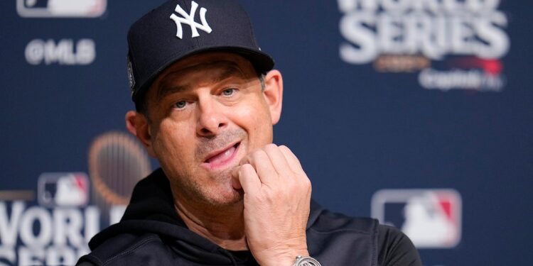 Aaron Boone before the World Series