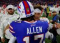 <span>Are Josh Allen’s Bills coming for the Chiefs’ crown?</span><span>Photograph: Timothy T Ludwig/Getty</span>