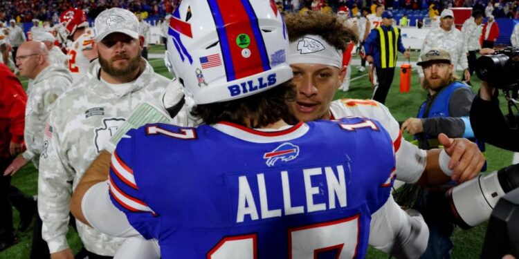 <span>Are Josh Allen’s Bills coming for the Chiefs’ crown?</span><span>Photograph: Timothy T Ludwig/Getty</span>