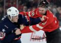 Brandon Hagel and Matthew Tkachuk fight