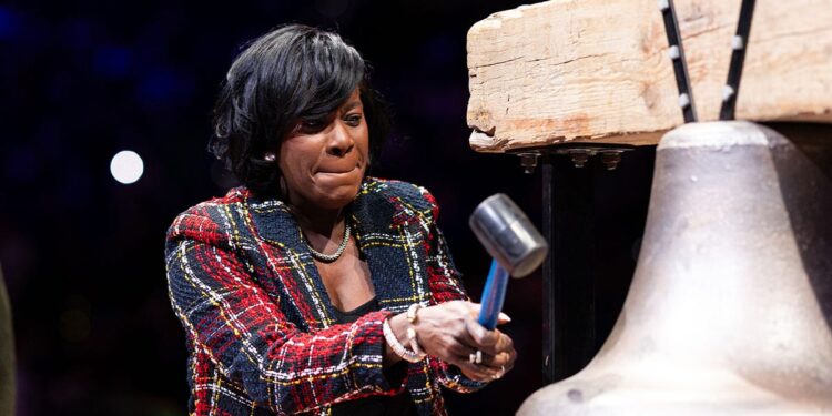 Philadelphia Mayor Cherelle Parker rings ceremonial bell