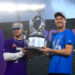 ORLANDO, FLORIDA - FEBRUARY 02: Defensive MVP Byron Murphy Jr. #7 of the Minnesota Vikings and offensive MVP Jared Goff #16 of the Detroit Lions hold the Pro Bowl Games trophy after defeating the and AFC 76-63 in the NFL Pro Bowl Games at Camping World Stadium on February 02, 2025 in Orlando, Florida. (Photo by Mike Ehrmann/Getty Images)