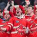 <span>Canada fans cheer their team as they take to the ice ahead of their 4 Nations Face-Off hockey game against the United States in Montreal on Saturday night.</span><span>Photograph: Graham Hughes/AP</span>