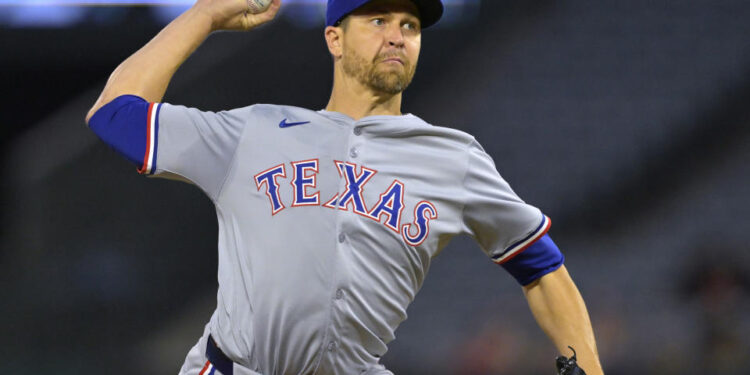 ANAHEIM, CALIFORNIA - SEPTEMBER 27: Jacob deGrom #48 of the Texas Rangers pitches in the first inning against the Los Angeles Angels at Angel Stadium of Anaheim on September 27, 2024 in Anaheim, California. (Photo by Jayne Kamin-Oncea/Getty Images)