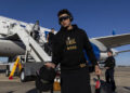 Patrick Mahomes and the Kansas City Chiefs arrived in Louisiana for the Super Bowl on Sunday. (Photo by Michael Owens/Getty Images)