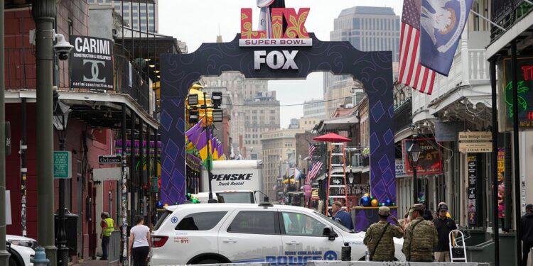 Police barricade on Bourbon Street