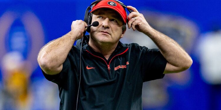 Kirby Smart looks up