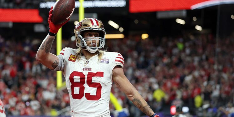 George Kittle celebrates