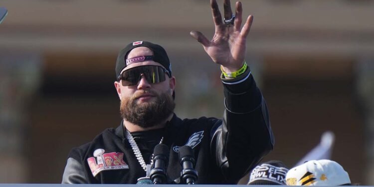 Lane Johnson at Super Bowl parade