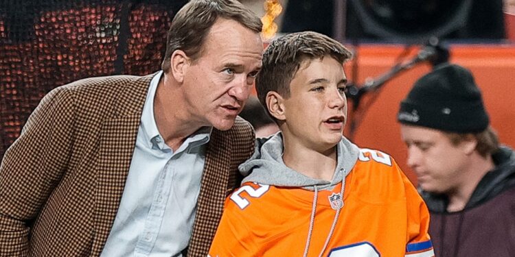 Peyton Manning and his son, Marshall