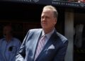 Michael Kay in dugout