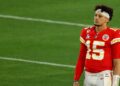 Patrick Mahomes looks on