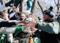 Saquon Barkley at the Eagles victory parade