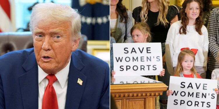 Trump and a Save Women's Sports rally