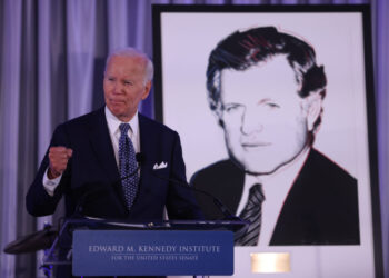 At Kennedy Institute ceremony, Biden calls for Americans to 'fight like hell'