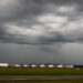 Storm clouds form over Florida State Prison, prior to the execution, by legal injection, of death row inmate Mark James Asay