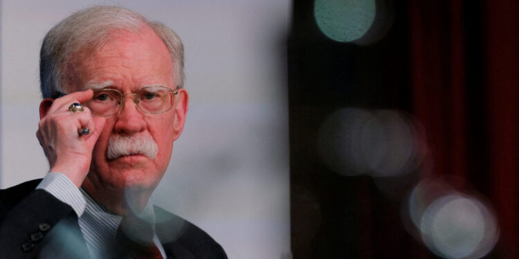 FILE PHOTO: Former National Security Advisor Bolton at Harvard in Cambridge