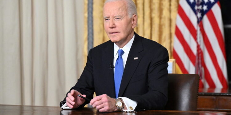 Outgoing U.S. President Joe Biden delivers a farewell address to the nation from the Oval Office