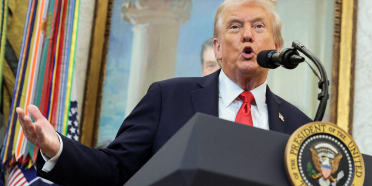 U.S. President Donald Trump holds event in the Oval Office at the White House in Washington, D.C.