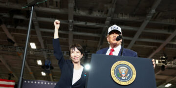 U.S. President Donald Trump visits the aircraft carrier USS George Washington at Commander, Fleet Activities Yokosuka Navy...