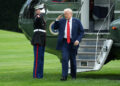 U.S. President Trump returns at the White House following his annual physical exam