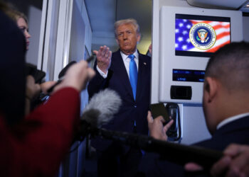 U.S. President Donald Trump en route to South Korea