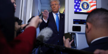 U.S. President Donald Trump en route to South Korea