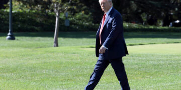 U.S. President Trump departs for Walter Reed National Military Medical Center from the White House in Washington