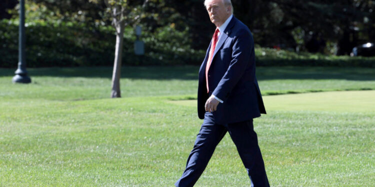 U.S. President Trump departs for Walter Reed National Military Medical Center from the White House in Washington