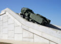 FILE PHOTO: HIMARS missile launcher vehicles assembled at Lockheed Martin in Camden, Arkansas